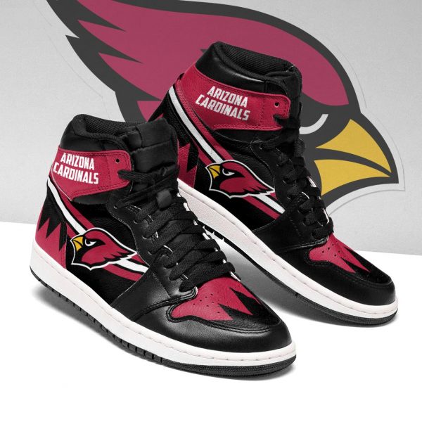 Women's Arizona Cardinals High Top Leather AJ1 Sneakers 003